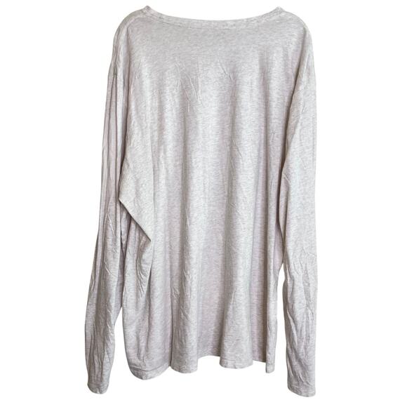 Vince Womens Long Sleeve T-Shirt XXL Heathered Oatmeal Gray Pima Cotton Peru - Picture 3 of 6
